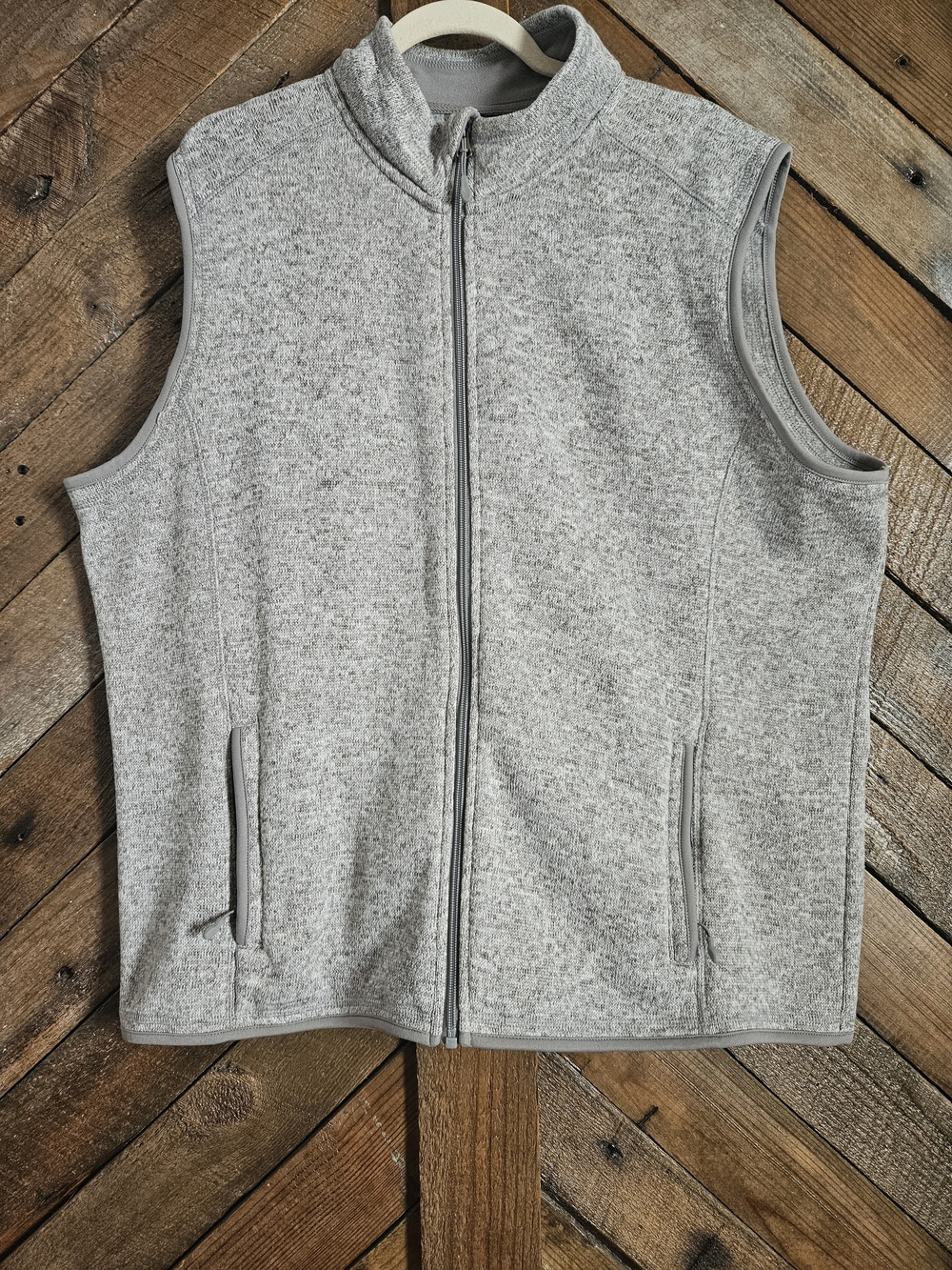 Charles River Apparel Heather Gray Sleeveless Zip Sweater Vest